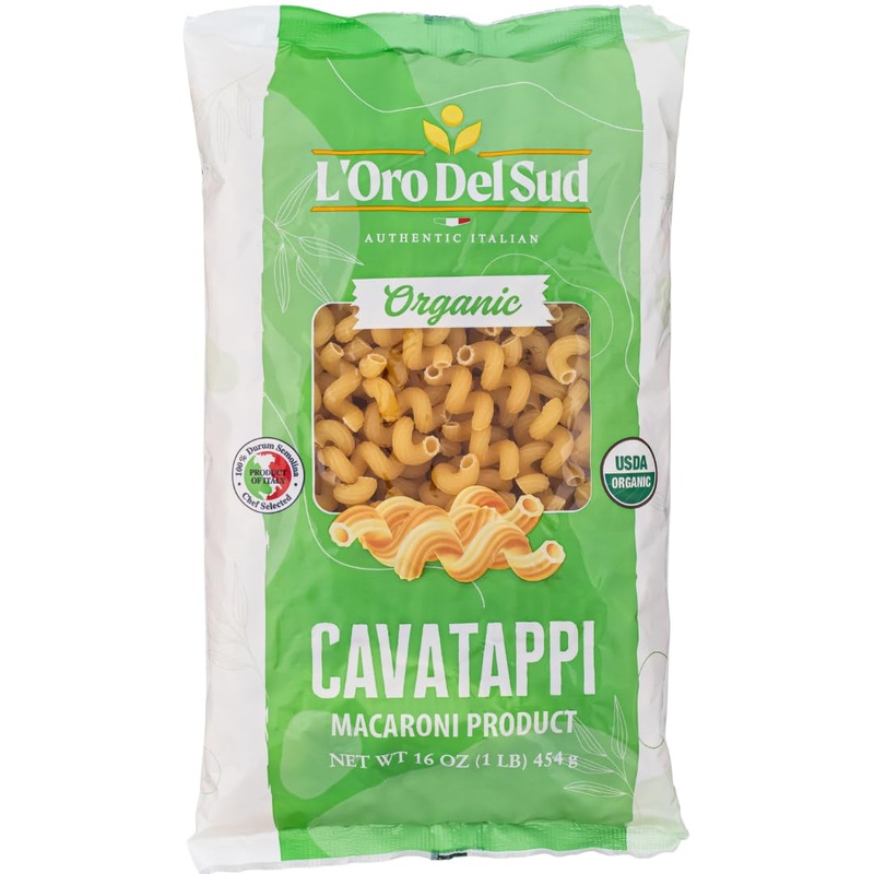 L’Oro Del Sud Organic Cavatappi Pasta, 100% Durum Wheat, Italian Pasta, Premium Quality Product Of Italy, Non Gmo, Corkskrew, Ve