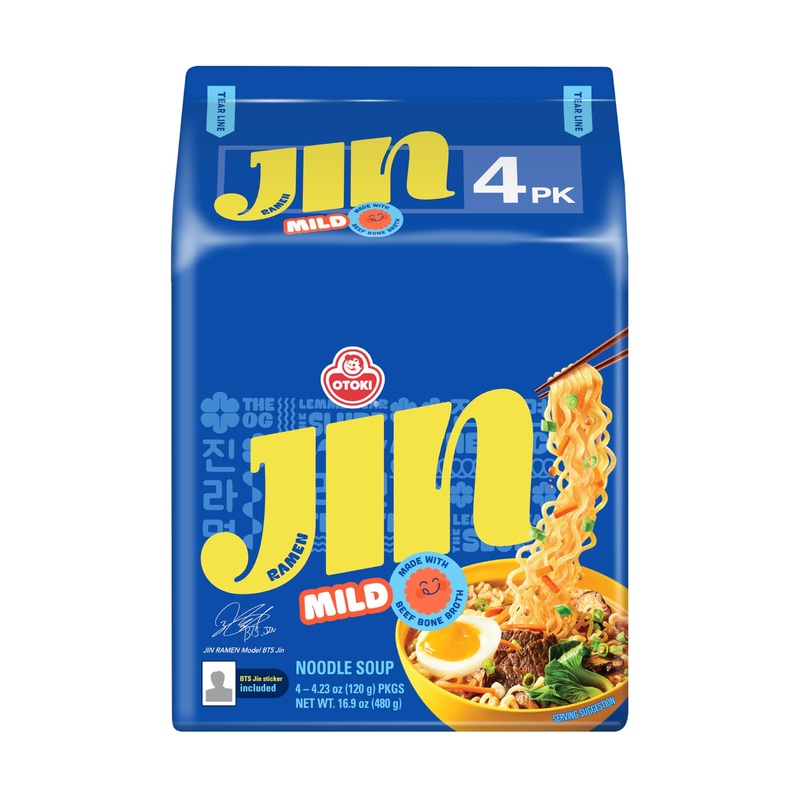 Otoki Jin Ramen Mild Flavor, Authentic Korean Instant Noodles, Genuine Korean Ramen Soup Mix, Savory & Rich Quick & Easy Meal 4.