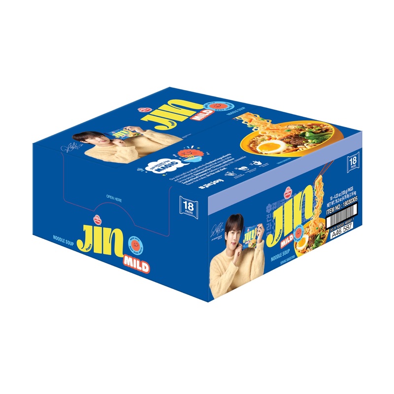 Otoki Jin Ramen Mild Flavor,Bts Jin & Jin Ramen Edition, Authentic Korean Instant Noodles, Delicate And Savory Beef Broth, Quick
