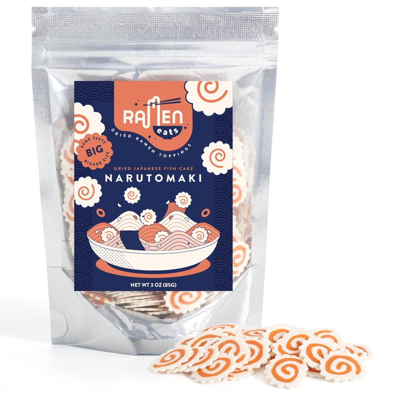 Ramen Eats Dehydrated Fish Cake Narutomaki Noodle Topping 3 Oz (Big Version)