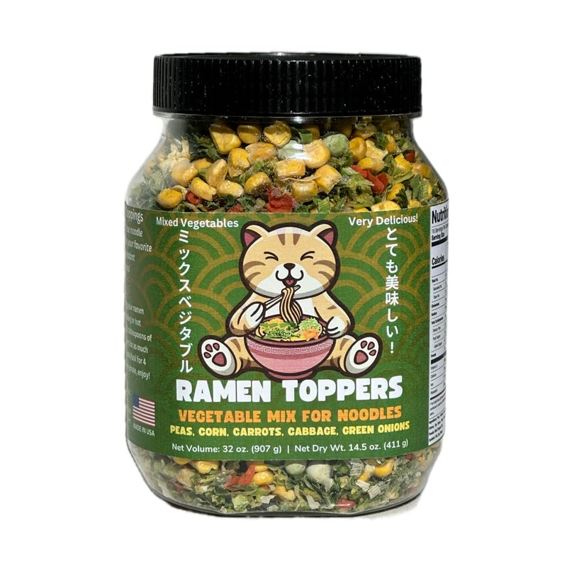 Ramen Toppers Dehydrated Toppings for Ramen Noodles – Mixed Vegetables, 14.5 oz – Instant Flavor Boost for Delicious Ramen Meals