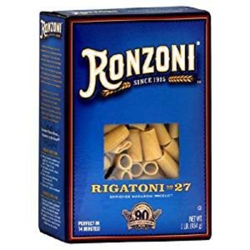 Ronzoni Rigatoni Non Gmo 16 Oz. Pack Of 3.