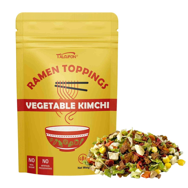 Talcufon Ramen Toppings 8 Oz Dehydrated Dried Kimchi Vegetable Flakes All Natural Vegan Gluten Free Allergen Free Ideal Topping