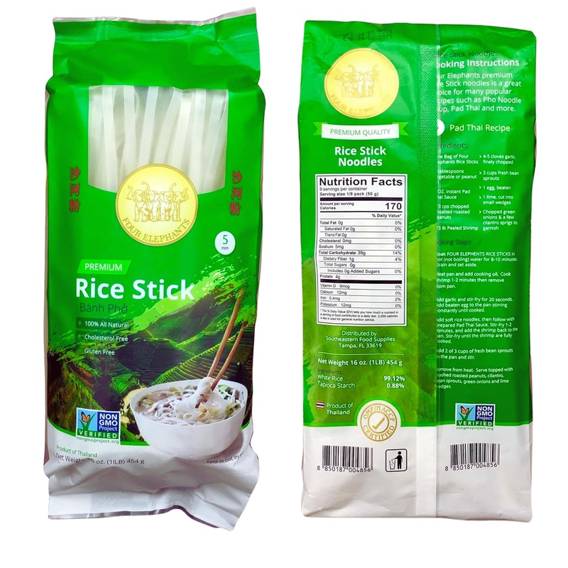 5Mm Rice Stick Noodles (Authentic) | Pack Of 1 | 1Lb 454G Per Pack | Use For Pad Thai & Pho | Diy Cooking Instructions Included