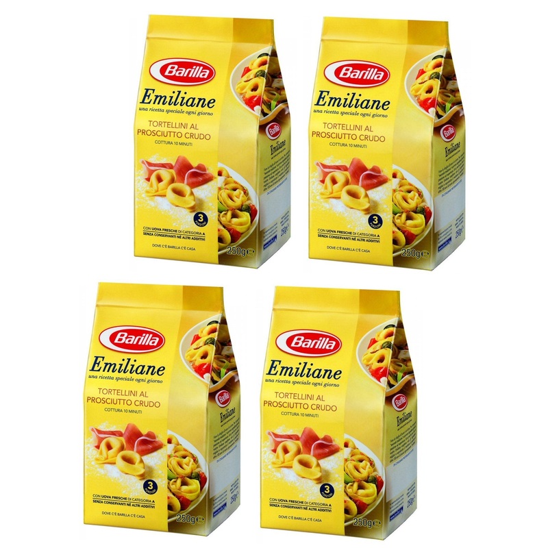 Barilla: ”Emiliane” Dried Tortellini With Meat 8.8 Ounce (250G) Packages (Pack Of 4) [ Italian Import ]