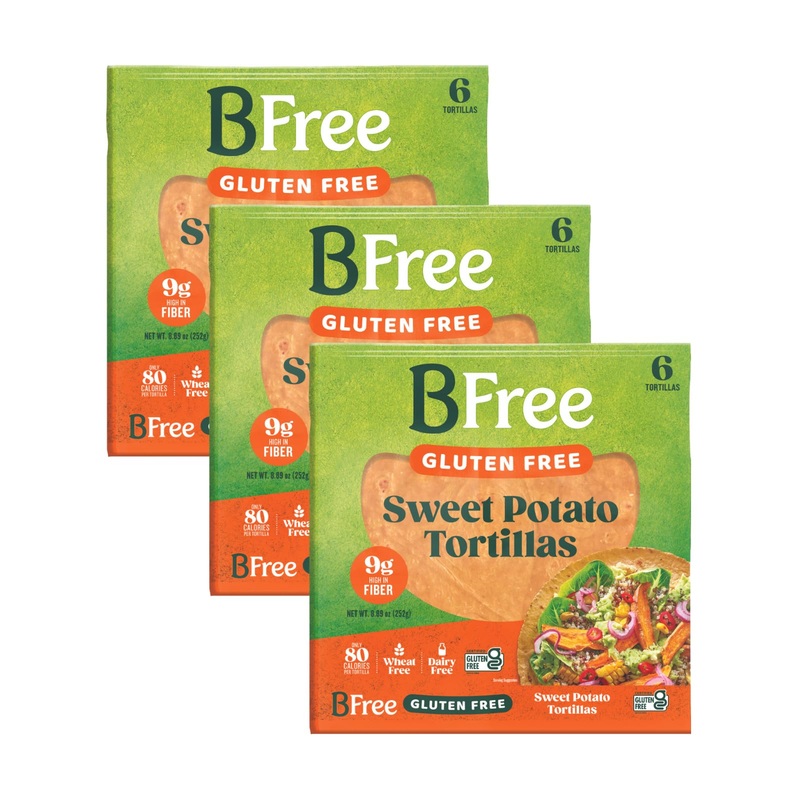 Bfree Gluten Free Sweet Potato Tortilla Wraps, 8.89 Oz – 6 Tortillas (Pack Of 3)