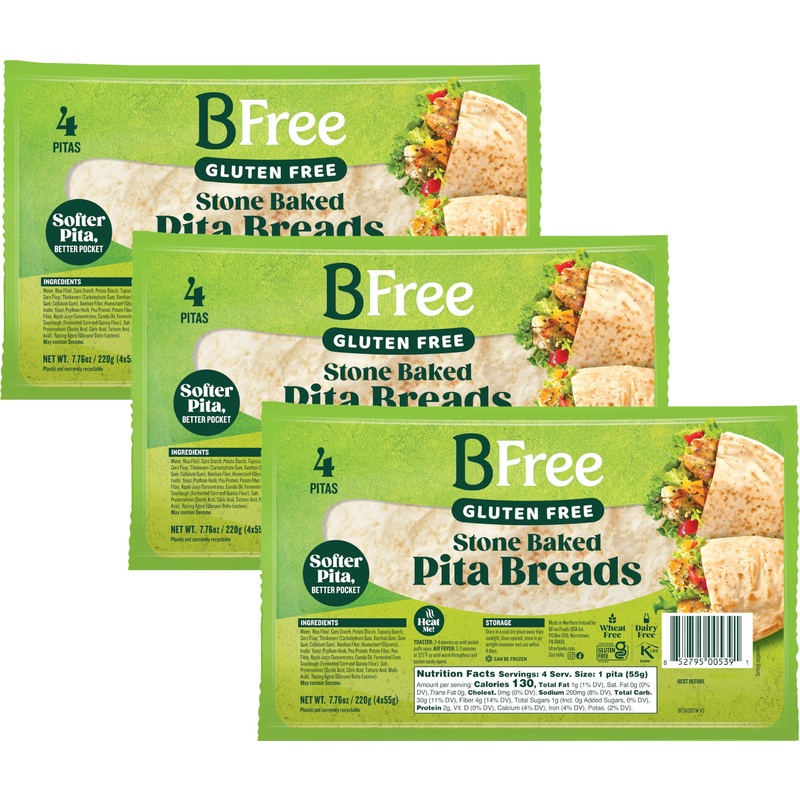 Bfree Stone Baked Pita Breads, 7.76 Oz – 4 Pita Breads (Pack Of 3)
