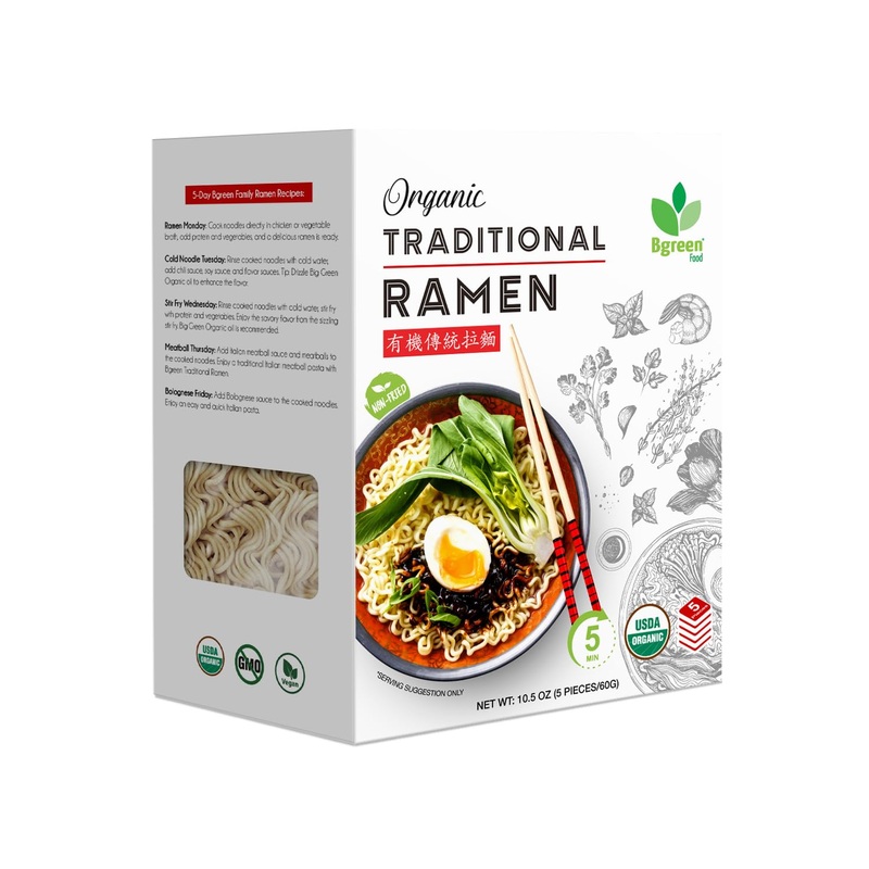 Big Green Organic Food – Organic Traditional Ramen, Usda Organic, Non-Gmo, Vegan, Air-Dried, Non-Fried. (10.5 Oz)