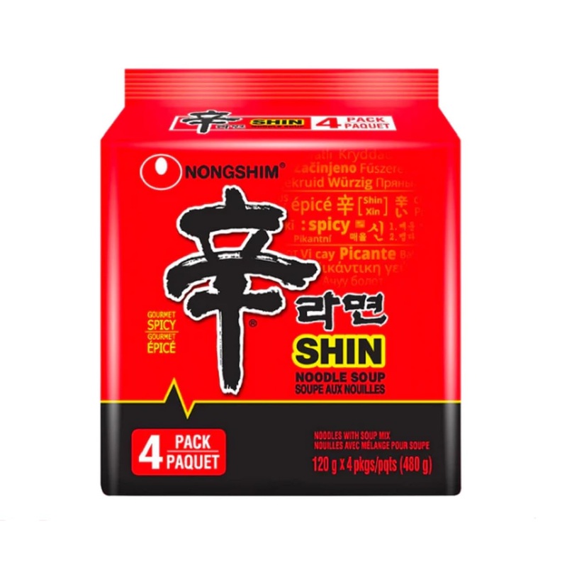 Case Set – Korean Shin Ramen Instant Noodles – 4 Goi Mi Han Quoc Shin – 4.58 Oz Per Bag X 4 Bags Per Order – Made In South Korea
