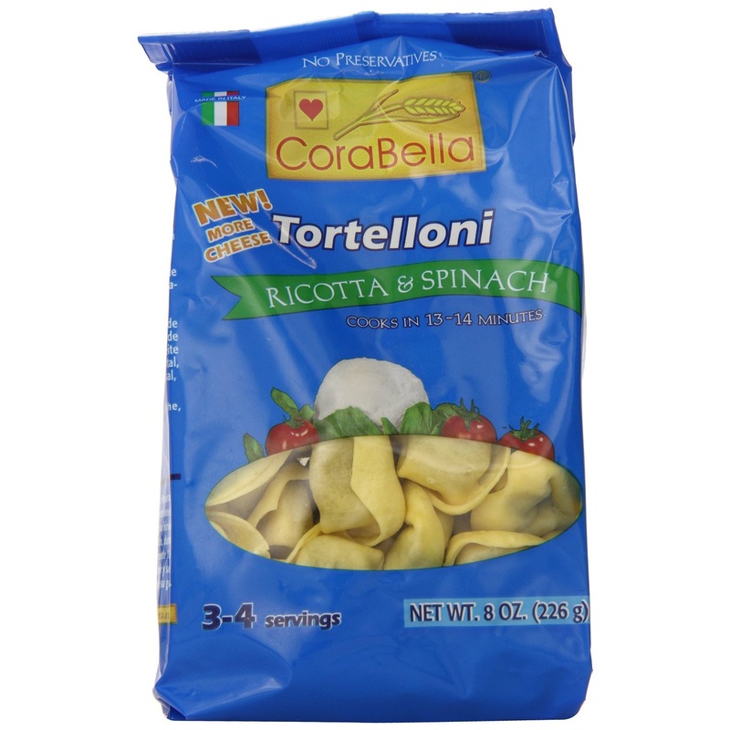 Corabella Classic Italian-Made Ricotta And Spinach Tortellini, 8.8 Oz. Of Fresh Cheese Tortellini Pasta