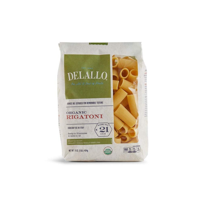 Delallo Organic Rigatoni #21, 16 Oz