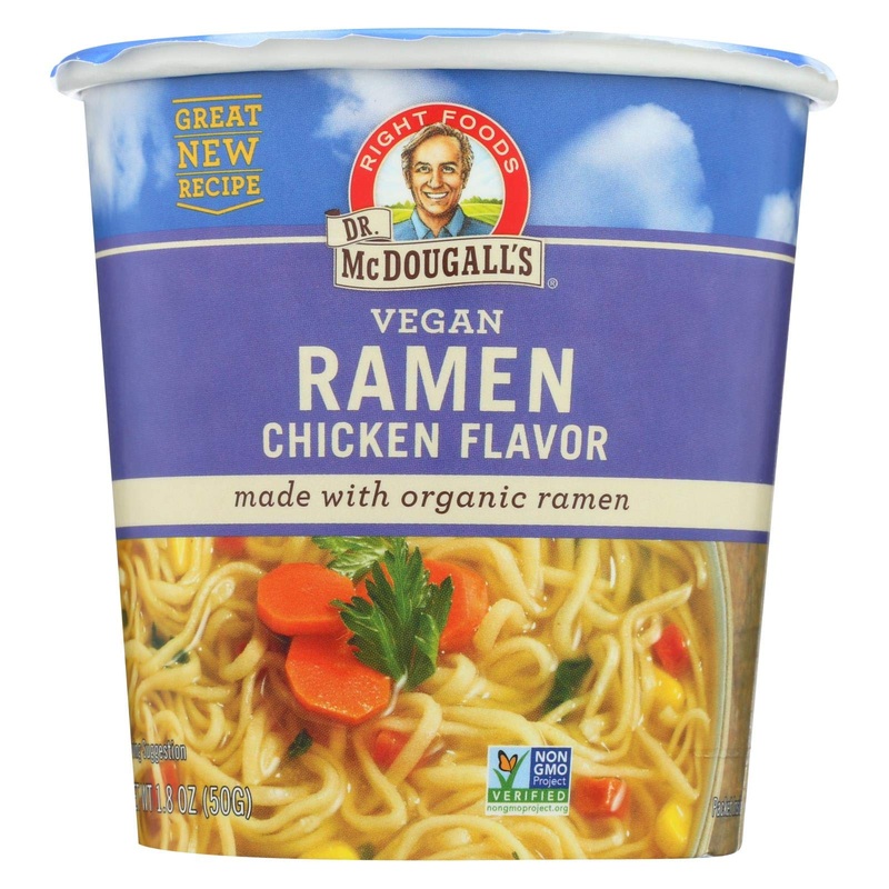Dr. Mcdougall’S Vegan Ramen Soup Big Cup With Noodles Chicken, 1.8 Oz., Pack Of 6
