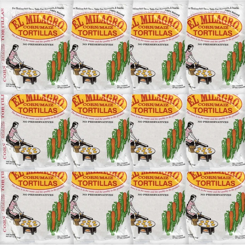 El Milagros Corn Tortillas, No Preservatives, Non-Gmo, Fresh From Chicago – 12 Packages (144 Tortillas) (12 Pack Paper)