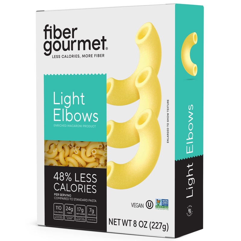 Fiber Gourmet Pasta – Light Elbow Pasta – Low Net Carb, Fiber-Rich, Low Calorie, Healthy – Made In Italy, Kosher, Vegan, Non-Gmo