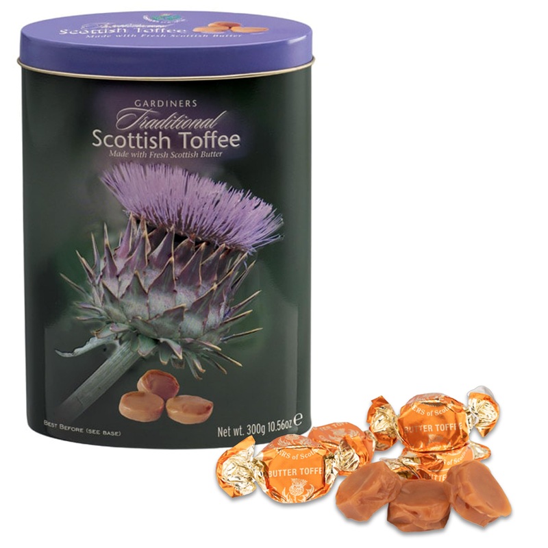 Gardiners Of Scotland Handmade Fudge 300G Tin, Scottish Thistle Traditional Scottish Butter Toffees