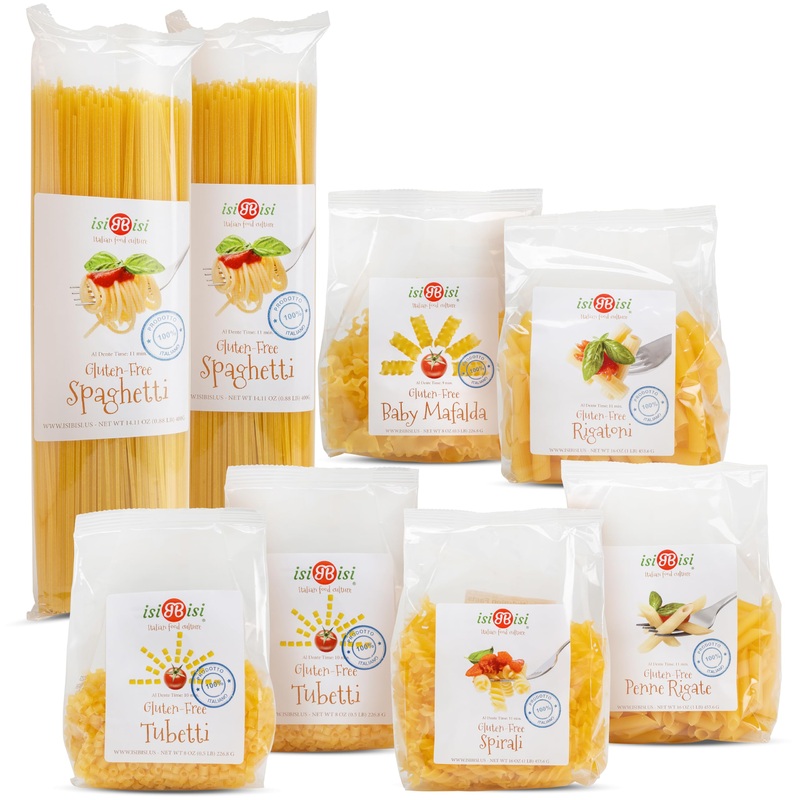 Isibisi Pasta Sampler – Penne, Spaghetti, Rigatoni, Tubetti, Baby Mafalda Pasta, Spirali Noodles – Italian Pasta In Bulk Made Wi