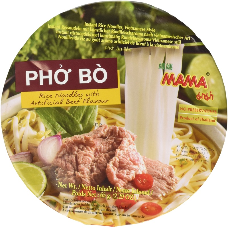 Mama Pho Bo Instant Beef Soup Bowl Noodle In Vietnamese Style, Silky-Smooth, Chewy Rice Noodles With Piping Hot Aromatic Soup Mi