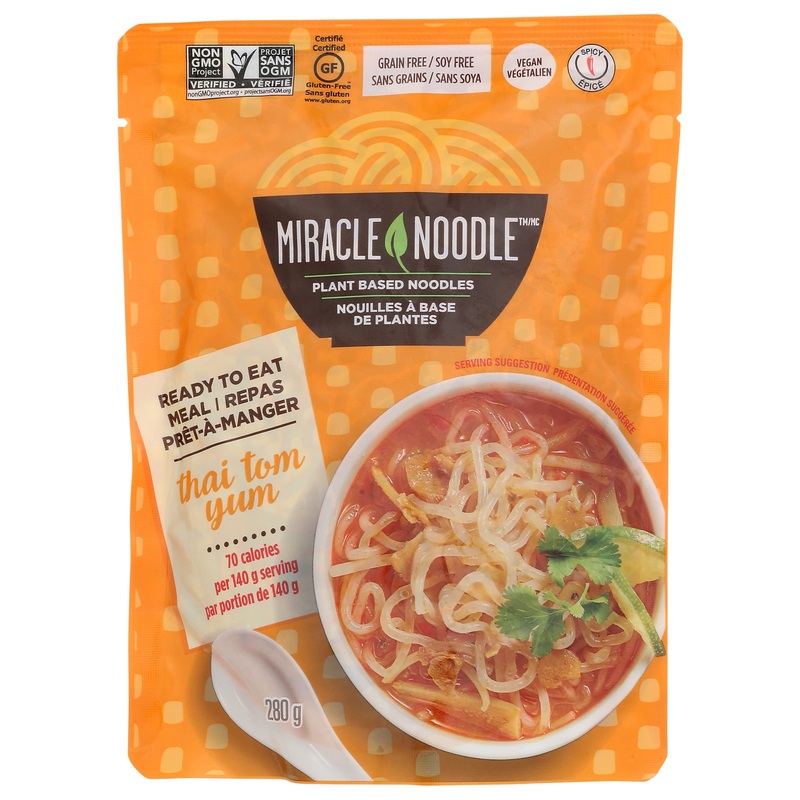 Miracle Noodle Ready To Eat Meal Thai Tom Yum Noodle Soup, Gluten Free, Vegan, 280 Grams (Pack Of 6)