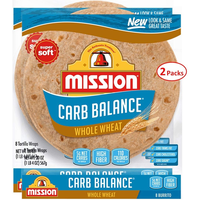 Mission 10 Inch Carb Balance Whole Wheat Tortillas Large Burrito 8 Ct 20 Oz Pack Of 2 Total Of 40 Oz Kosher Certified