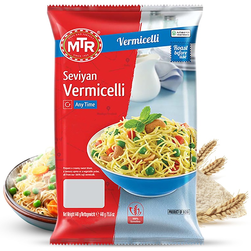 Mtr Seviyan Vermicelli – Vermicelli Made From 100% Wheat Semolina (Suji) – No Added Maida – Non-Sticky And Non-Lumpy – No Added