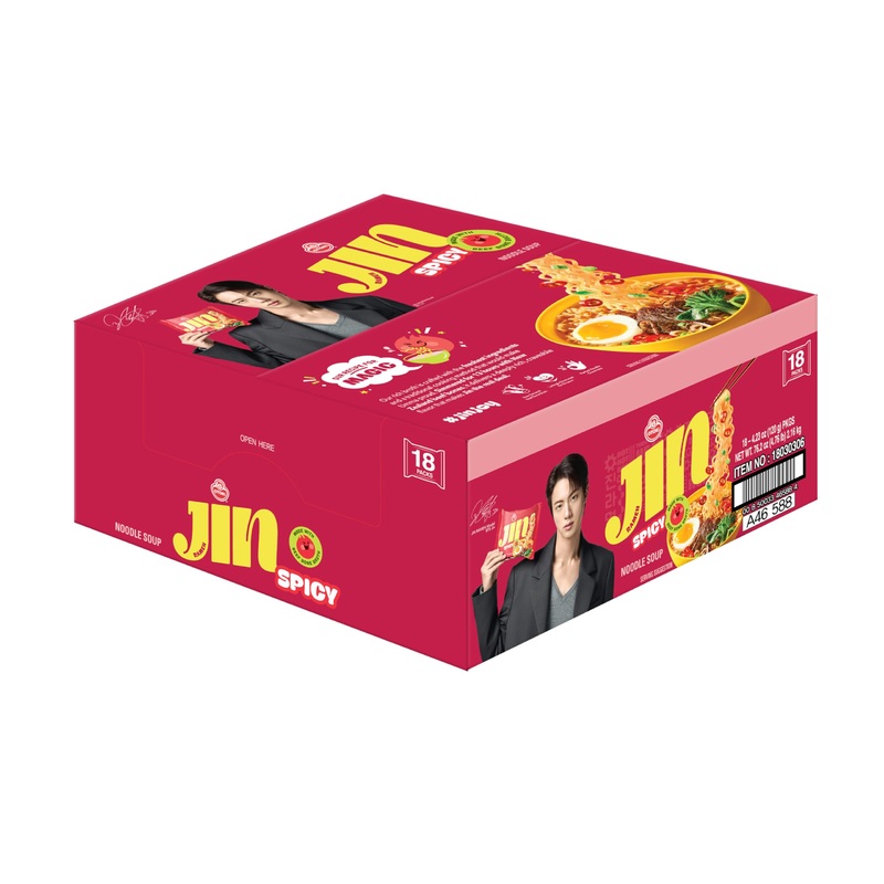 Otoki Jin Ramen Spicy Flavor, Bts Jin & Jin Ramen Edition, Authentic Korean Instant Noodles, Rich And Savory Beef Broth, Quick A