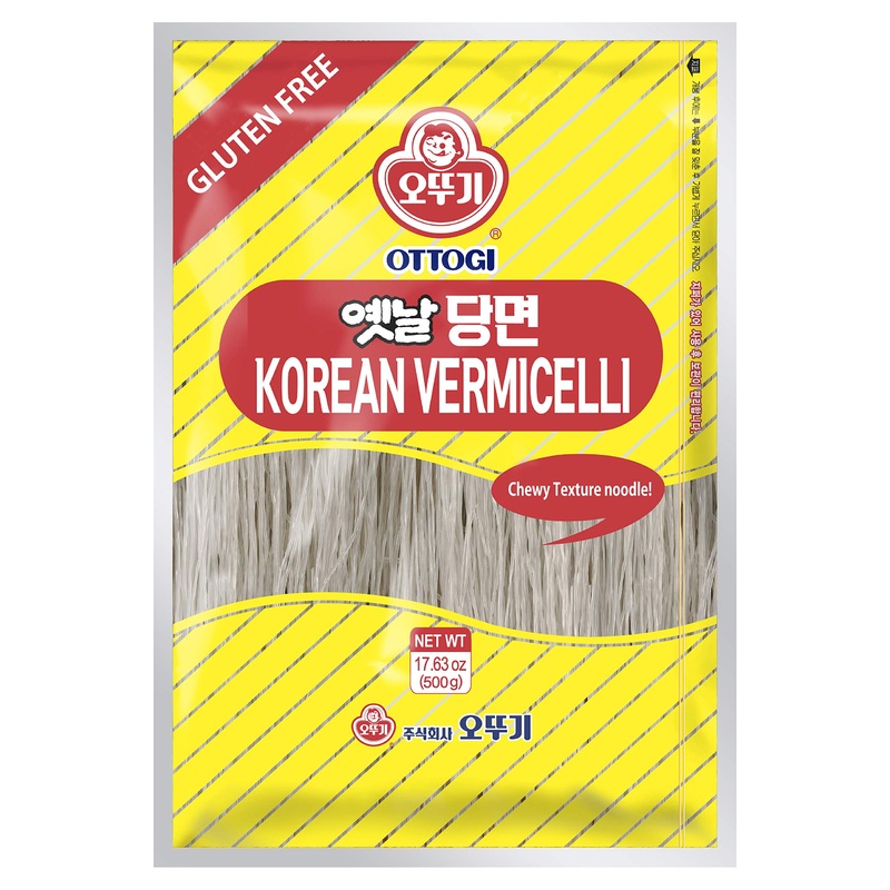 Ottogi Korean Vermicelli Premium Glass Noodle (17.63Oz /500G) – Vegan, Gluten Free, Low Carb, 100% Sweet Potato Starch
