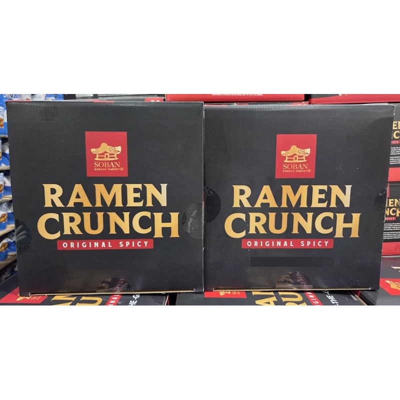 Soban Korean Pantry Ramen Crunch Original Spicy Medium Hot Snack 20.74Oz 588G (Two Boxes)