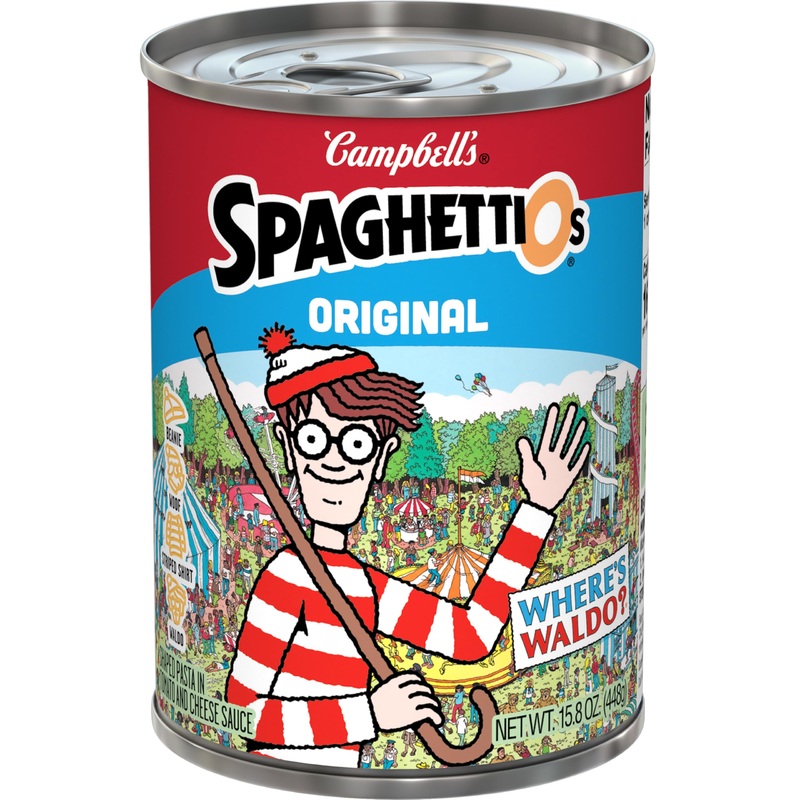 Spaghettios Original Canned Pasta With Wheres Waldo Shapes, 15.8 Oz Can (Packaging May Vary)