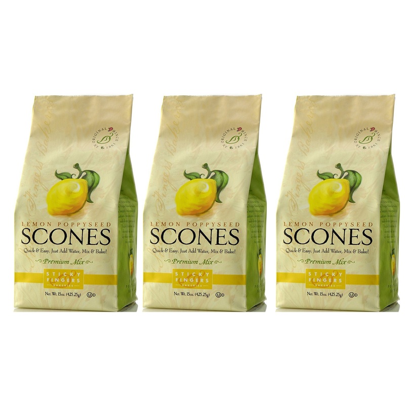 Sticky Fingers Scones Lemon Poppyseed, 15-Ounces (Pack Of3)