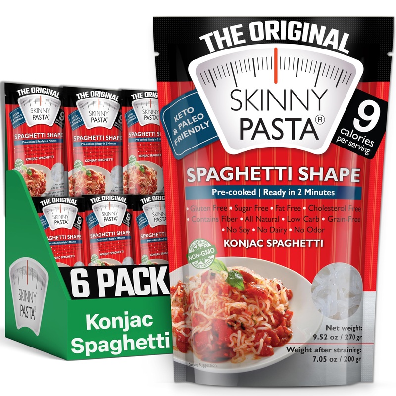 The Real Skinny Pasta – Healthy Konjac Shirataki Noodles – Spaghetti, 6 Pack