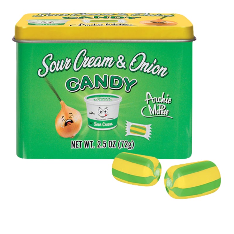 Archie McPhee Sour Cream and Onion Candy 2.5 oz. Tin