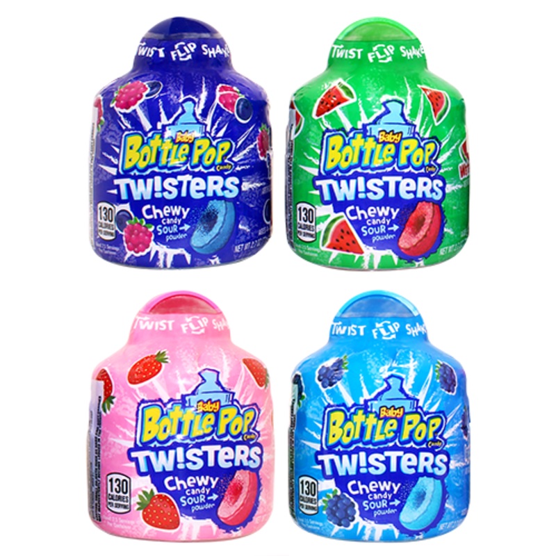 Bazooka Assorted Baby Bottle Pop Twisters 3.6 oz.