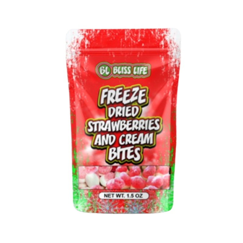 Bliss Life Freeze Dried Strawberries and Cream Bites 1.5 oz. Bag