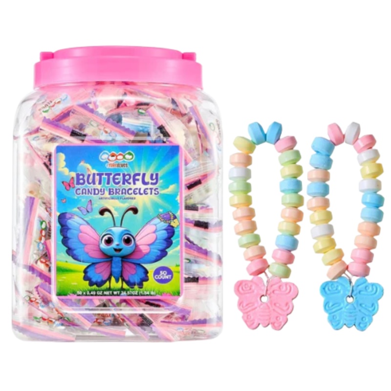 Butterfly Candy Bracelets 50 Count 24.57 oz. Tub