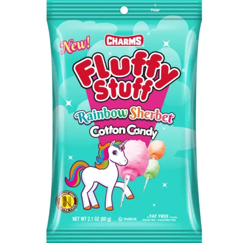 Charms Rainbow Sherbert Fluffy Stuff 2.1oz 24ct