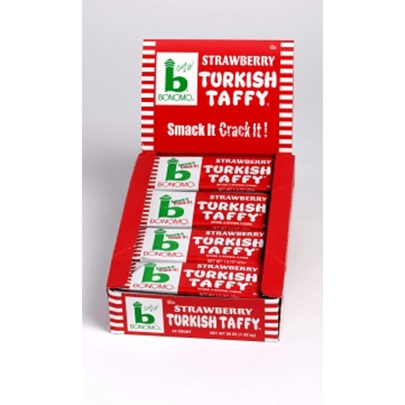 Bonomo Turkish Taffy Strawberry 1.5oz Bar 24ct