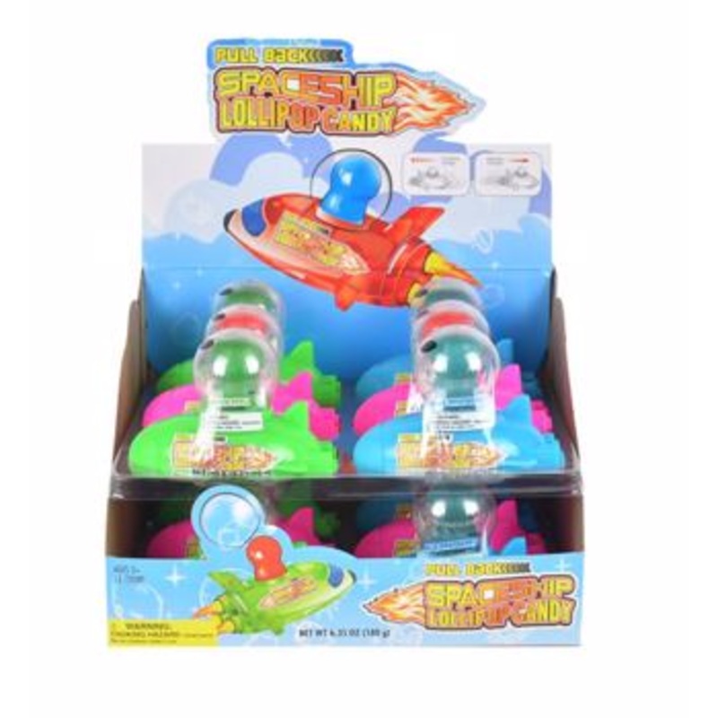 Koko’s Pull Back Spaceship Lolli 12ct