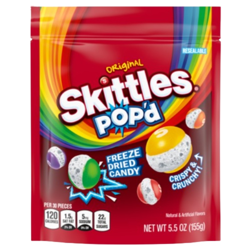 Skittles Original Pop’d Freeze Dried 5.5 oz. Bag