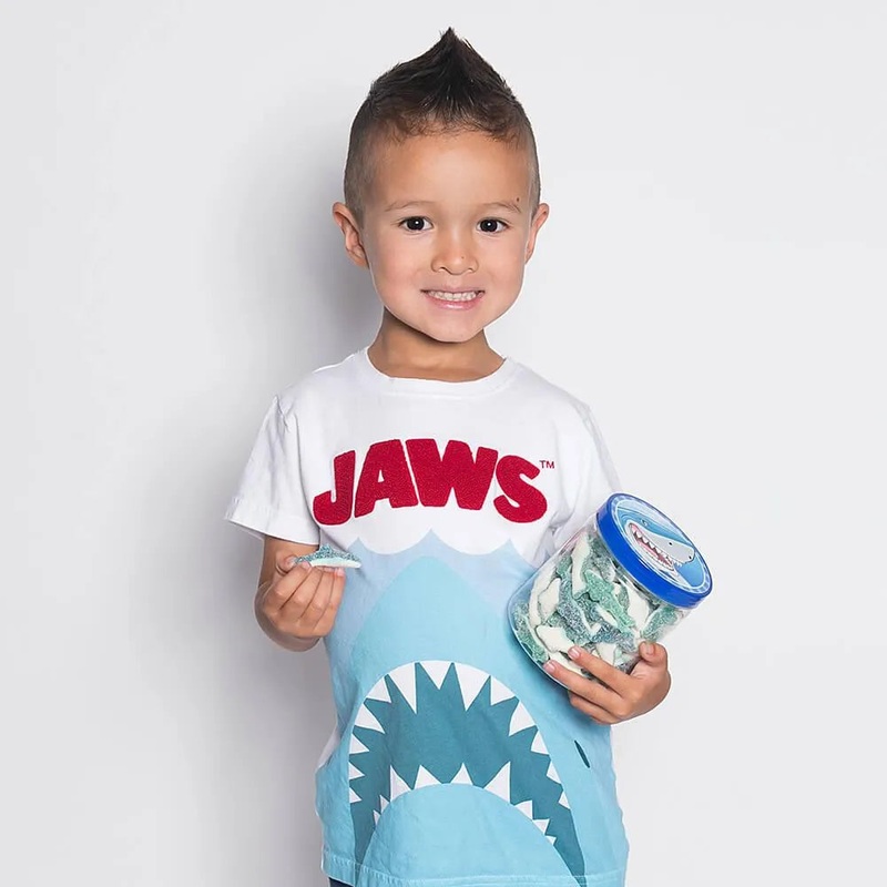 Sour Gummy Sharks Candy: 100-Piece Jar