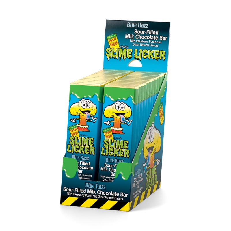 Toxic Waste Slime Licker Blue Razz Chocolate Bar 24ct