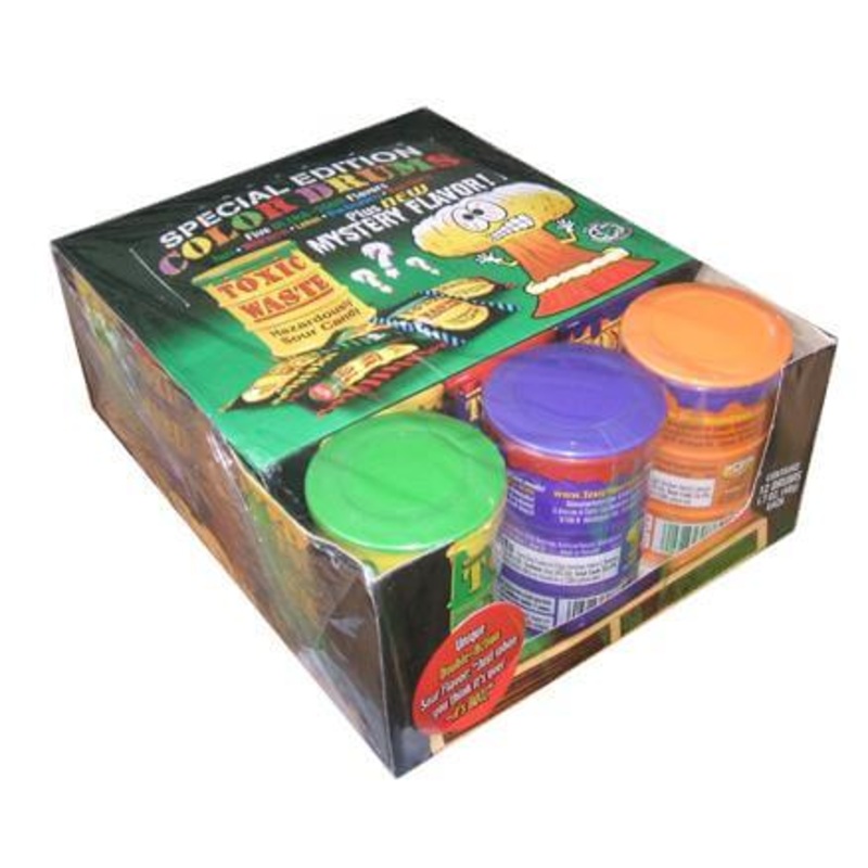 Toxic Waste Special Edition Color Drums Assorted Super Sour Candy 1.7 Oz 12ct