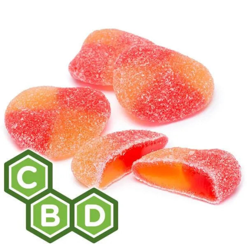 Eddy Edibles Peaches CBD Gummies THC Free 1500mg: 30 Gummy Slices