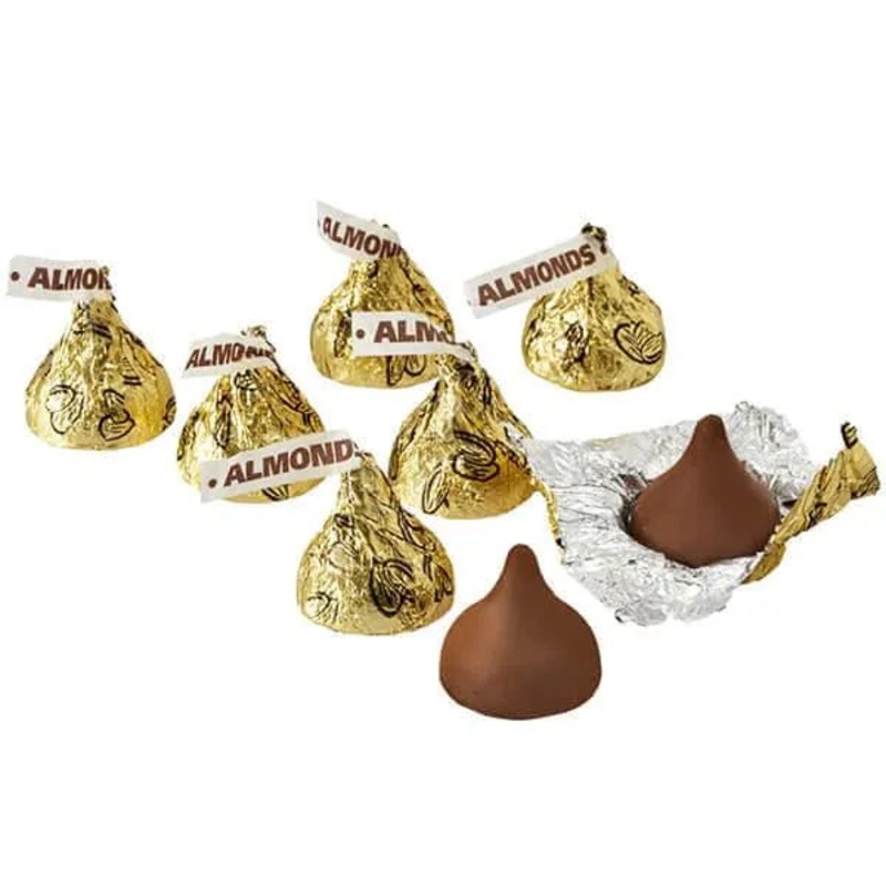 Hershey’s Kisses Gold Foiled Milk Chocolate with Almonds Candy: 400-Piece Bag