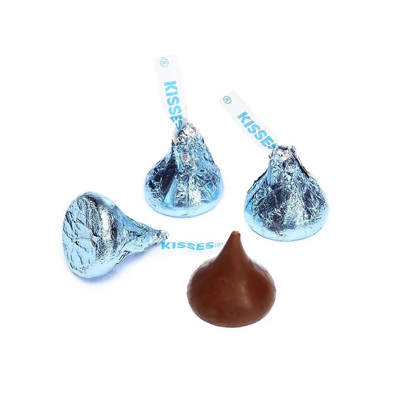Hershey’s Kisses Light Blue Foiled Milk Chocolate Candy: 400-Piece Bag