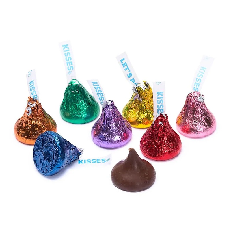 Hershey’s Kisses Rainbow Assortment Foiled Milk Chocolate Candy: 400-Piece Bag
