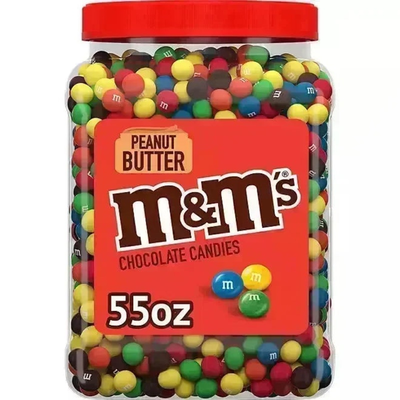 Peanut Butter Milk Chocolate M&M’s Candy: 55-Ounce Tub