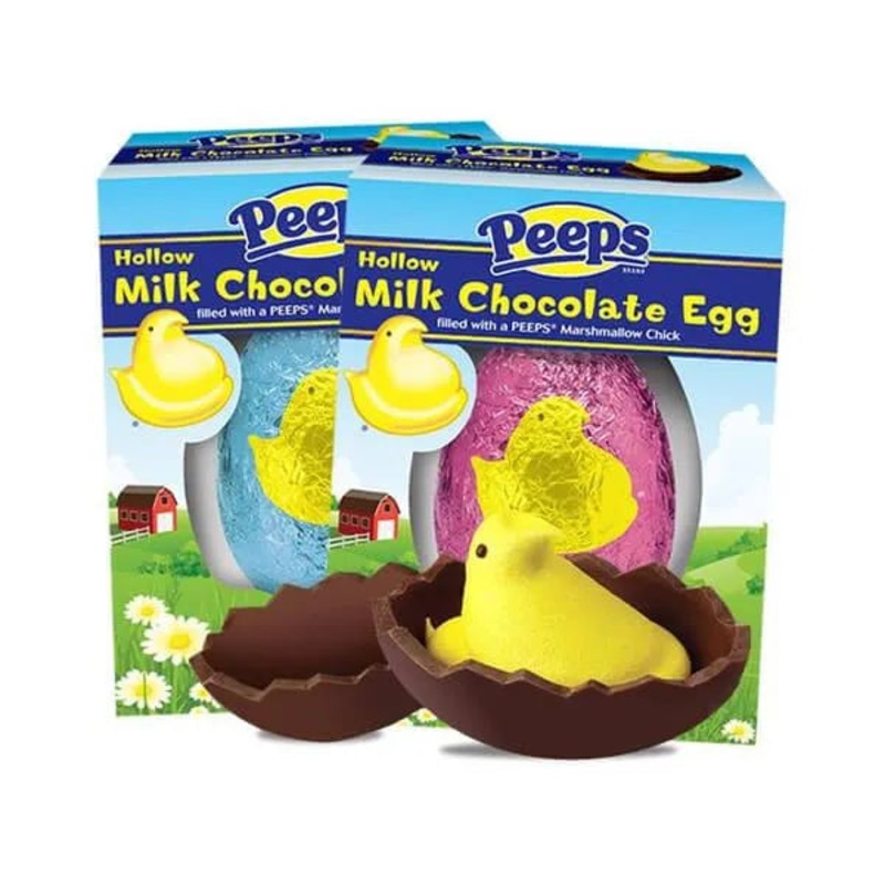 Peeps Yellow Marshmallow Chick in Milk Chocolate Egg