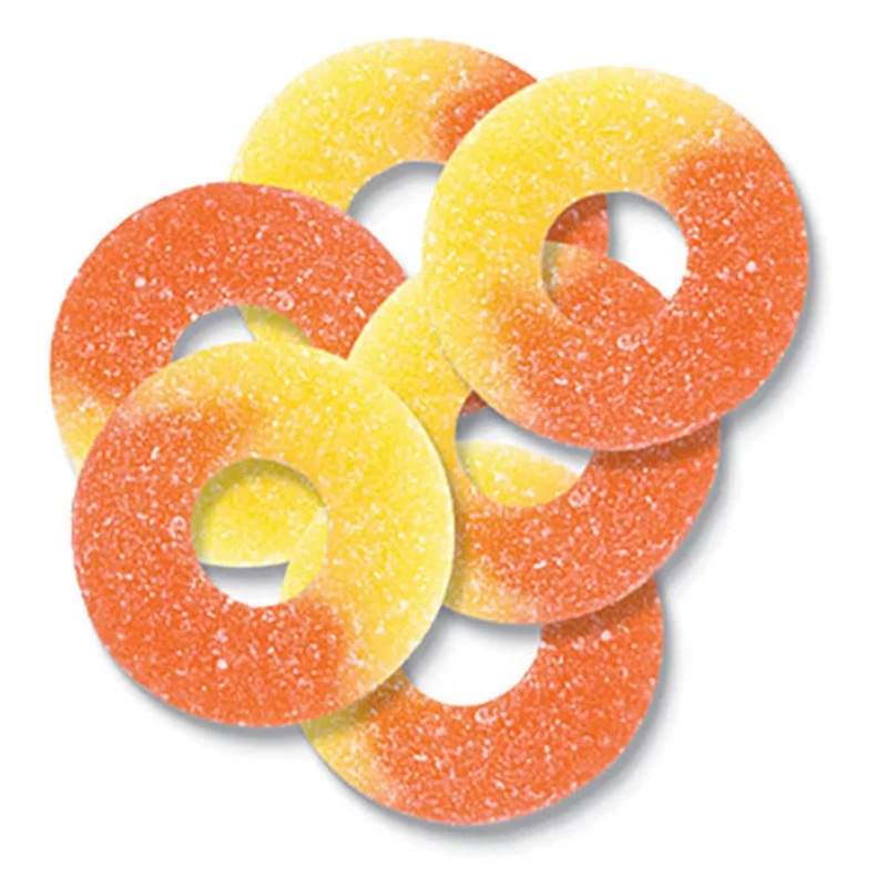 Albanese Gummi Peach Rings: 4.5LB Bag