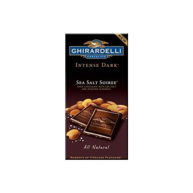 Ghirardelli Intense Dark Chocolate 3.5-Ounce Bars – Sea Salt Soiree: 12-Piece Caddy