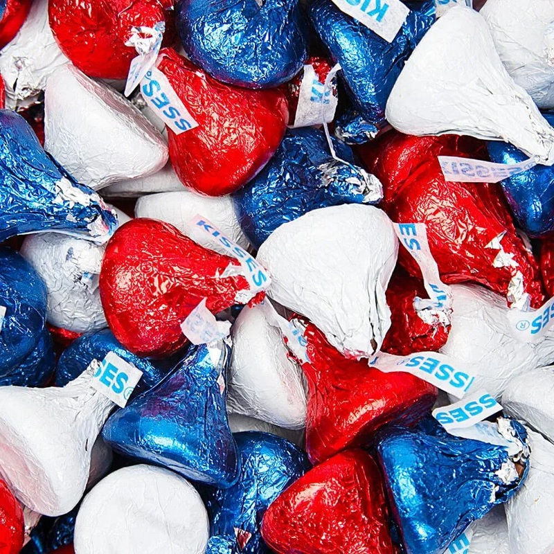 Hershey’s Kisses Color Combo – USA Red, White and Blue: 1200-Piece Box